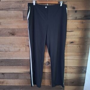 Chico's Zenergy Black Side Stripe Stretch Pants SZ 2 (L/12)
